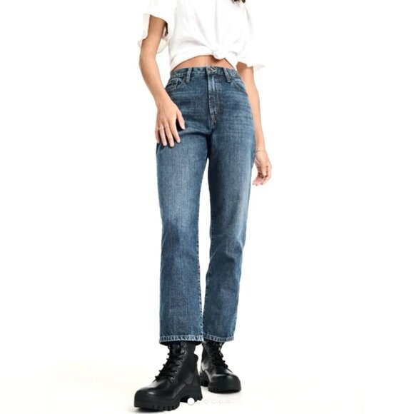 DKNY Broome High Rise Vintage Style Jeans Sz 14-32W Straight Leg Ankle Y2K - Picture 5 of 12